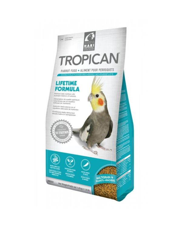 Tropican - Grandes Periquitos 1,8 kg de grânulos 2 mm
