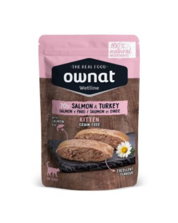 Ownat Wet Kitten Salmon & Turkey Gato 85Gr